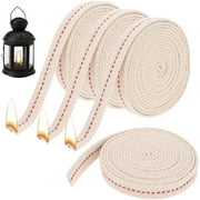 Lamp Wick Lantern Wick - 4 Rolls 1/2 Inch Replacement Oil Lanterns Wick with Genuine Red Stitch Flat Cotton Oil Lamp Wick for Paraffin Oil Kerosene Based Lanterns Candle Garden Torch,Beige,80 in